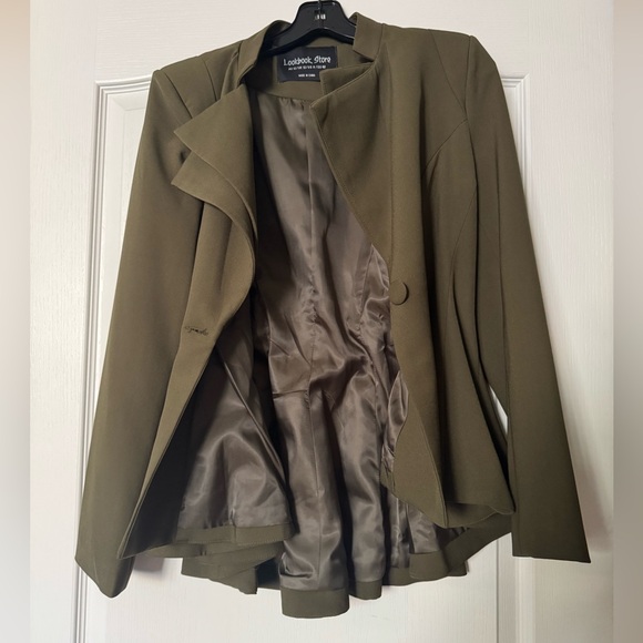 LookBook Store | Olive Green Asymmetrical Blazer - Picture 6 of 11